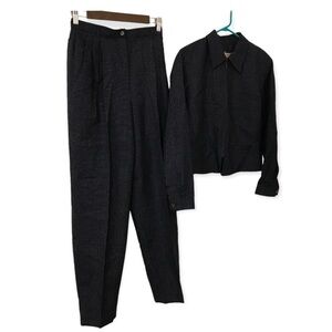 Vintage 90s  excursion gray plaid jacket and high waisted pants